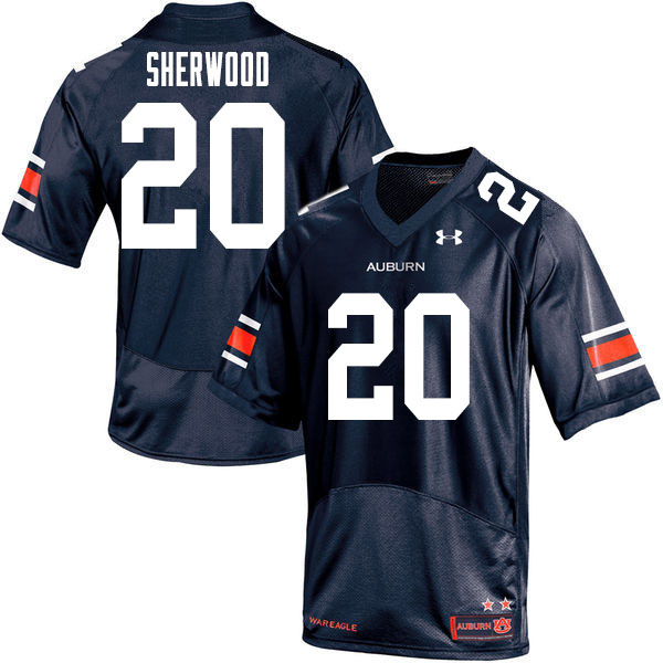 Auburn Tigers Men's Jamien Sherwood #20 Navy Under Armour Stitched College 2020 NCAA Authentic Football Jersey KXU1074XC